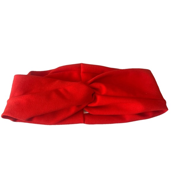 H&M Red Twist Knot Headband 100% Polyester Bold Statement Hair Accessory - Picture 3 of 10
